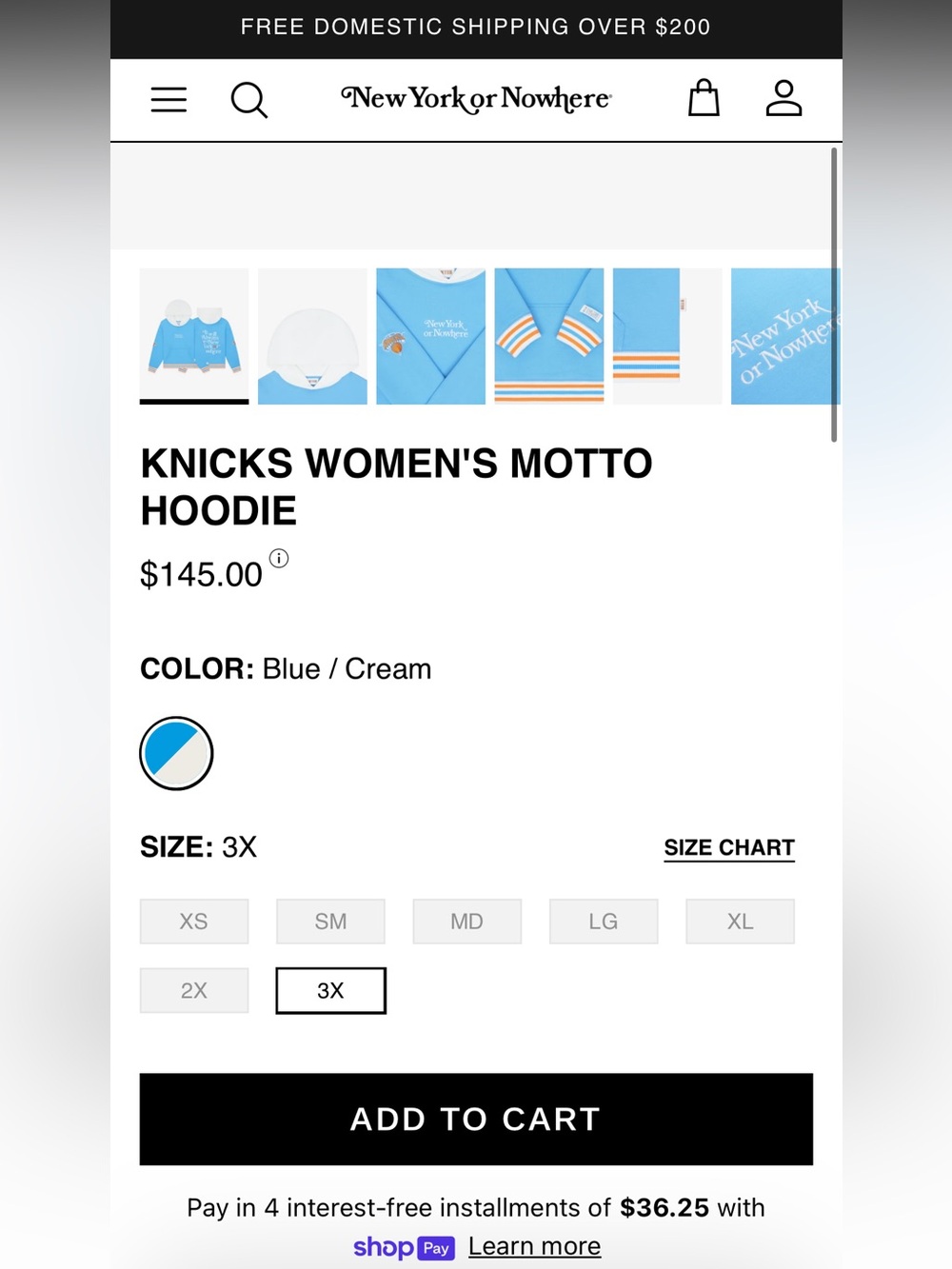 NWT New York or Nowhere Knicks Motto Hoodie - Picture 6 of 7